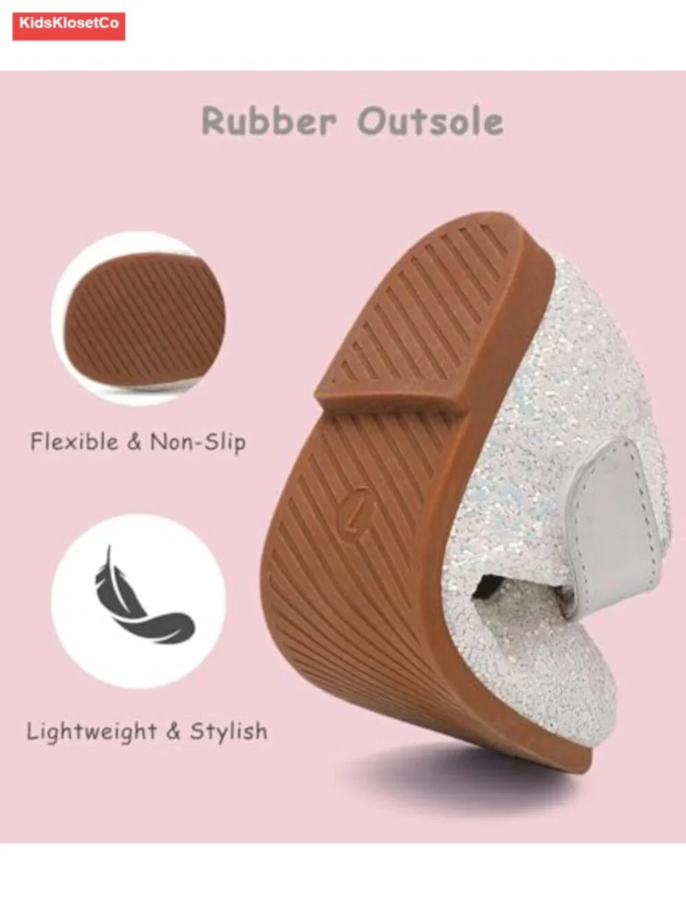 Toddler Mary Jane Flats with Hook & Loop Closure for Easy On/Off